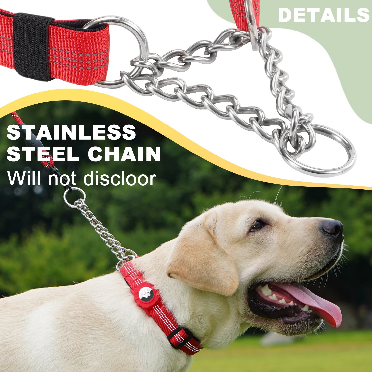 Collier AirTag Anti-Traction Pro – Contrôle & Sécurité Totale 🐶💛