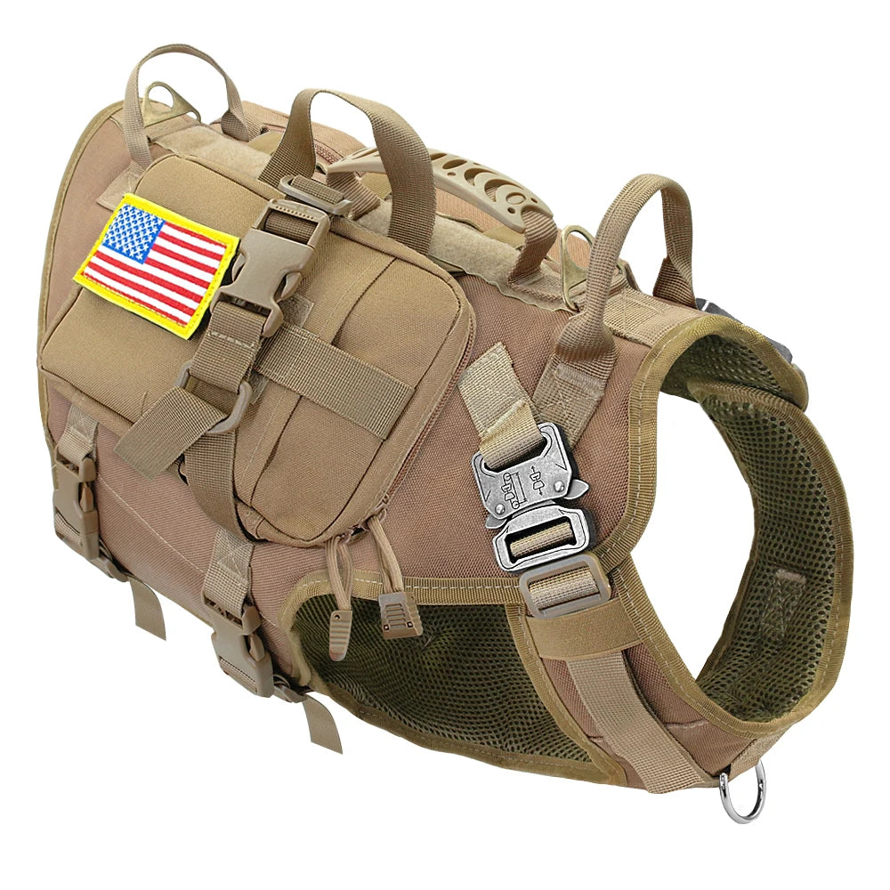 Pro Tactical Molle Harness – Ultimate Control & Military Style 🐶💪💛