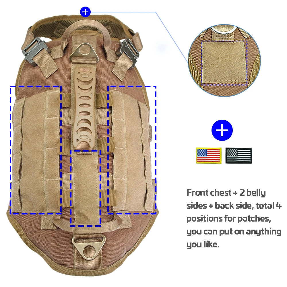 Pro Tactical Molle Harness – Ultimate Control & Military Style 🐶💪💛