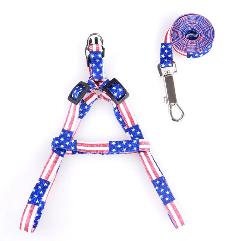 Colorful Harness & Leash Set – Style & Softness for Puppies 🐶🎀💛