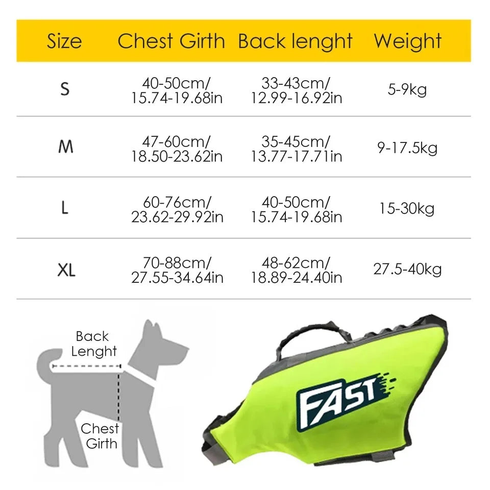 Adjustable & Reflective Life Vest – Aquatic Safety & Style 🐶🌊✨💛
