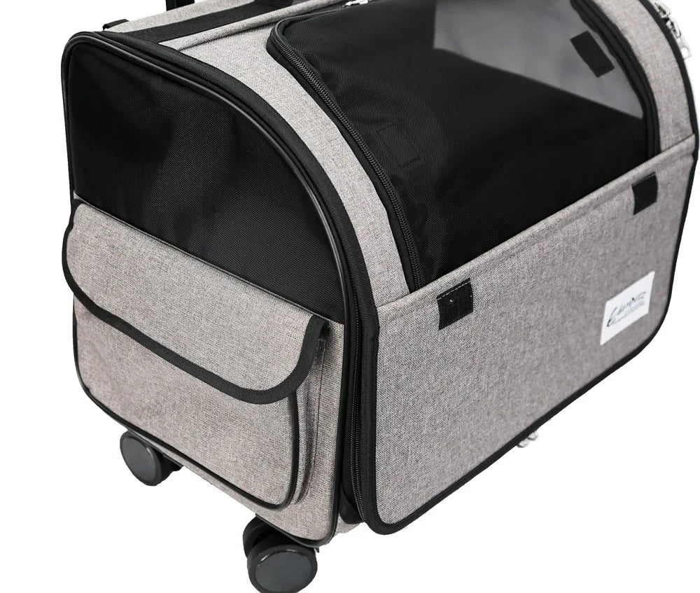 Trolley de Transport à Roulettes – Confort & Mobilité Sans Effort 🐶🐱💛