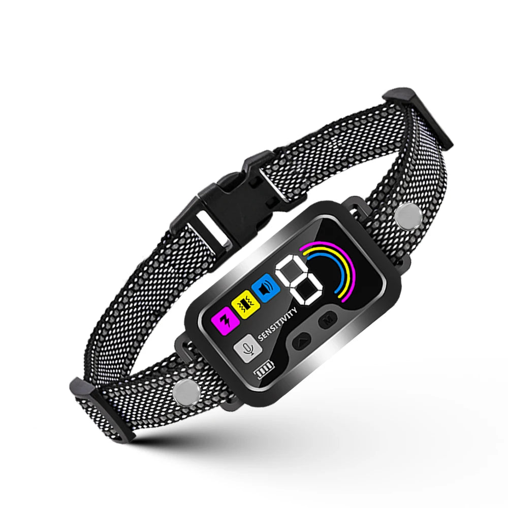 Collier Anti-Aboiement Intelligent – Son & Vibration Ajustables 🔇🐶💛