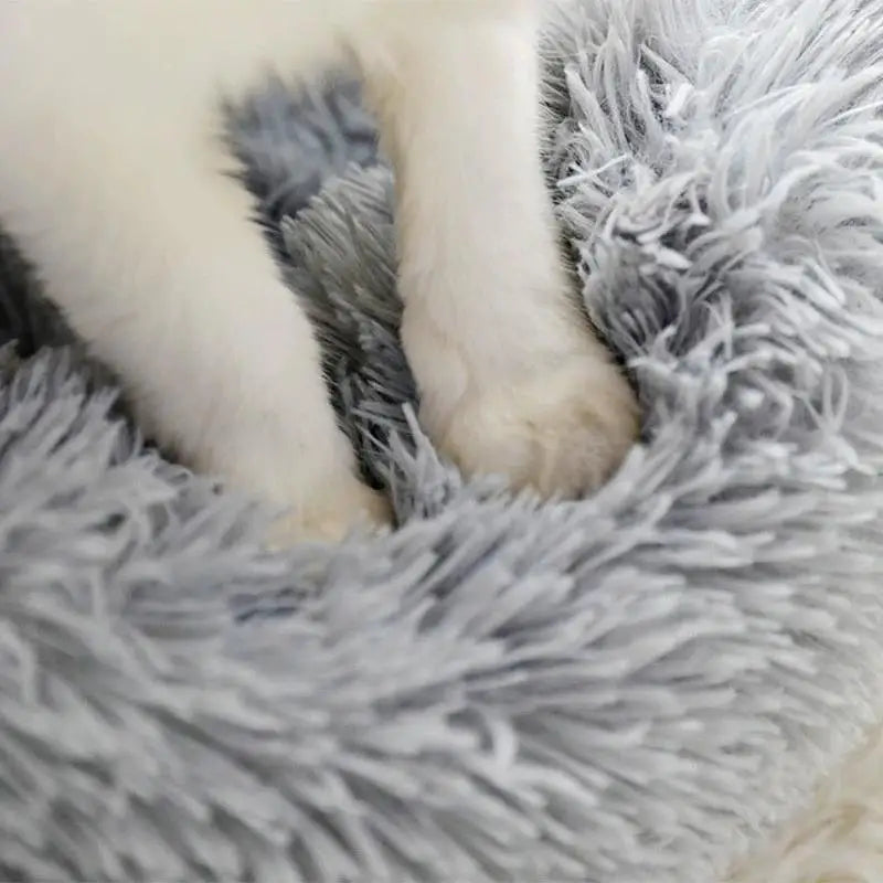 Ultra-Soft Calming Donut Bed – Anti-Stress Comfort & Cozy Warmth 🐶💛