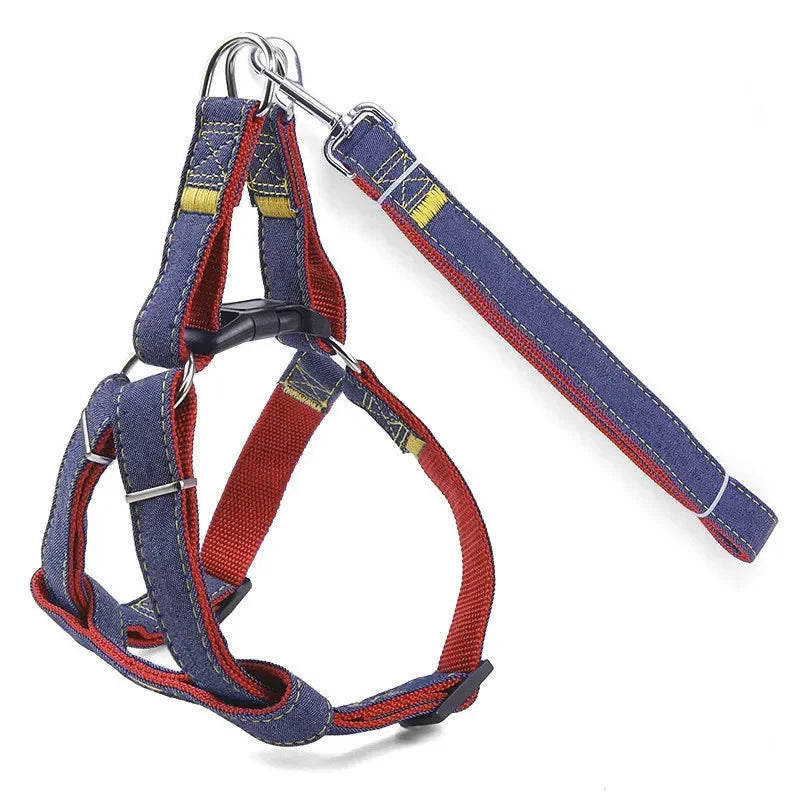 Denim Harness Set – Urban Style & Comfort 🐶👖💛