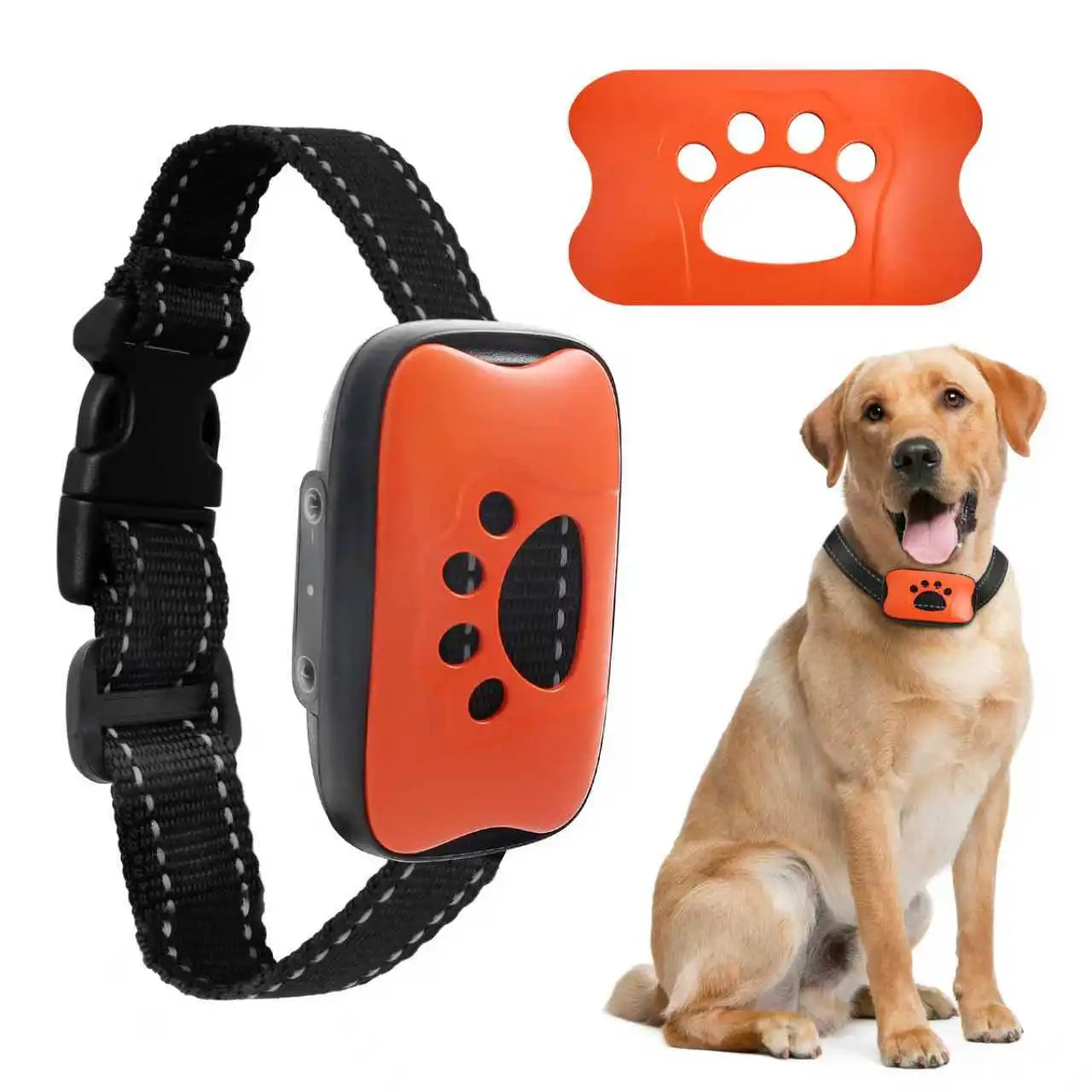 Smart Bark Collar – Ultrasonic & Gentle Vibration 🐶💛