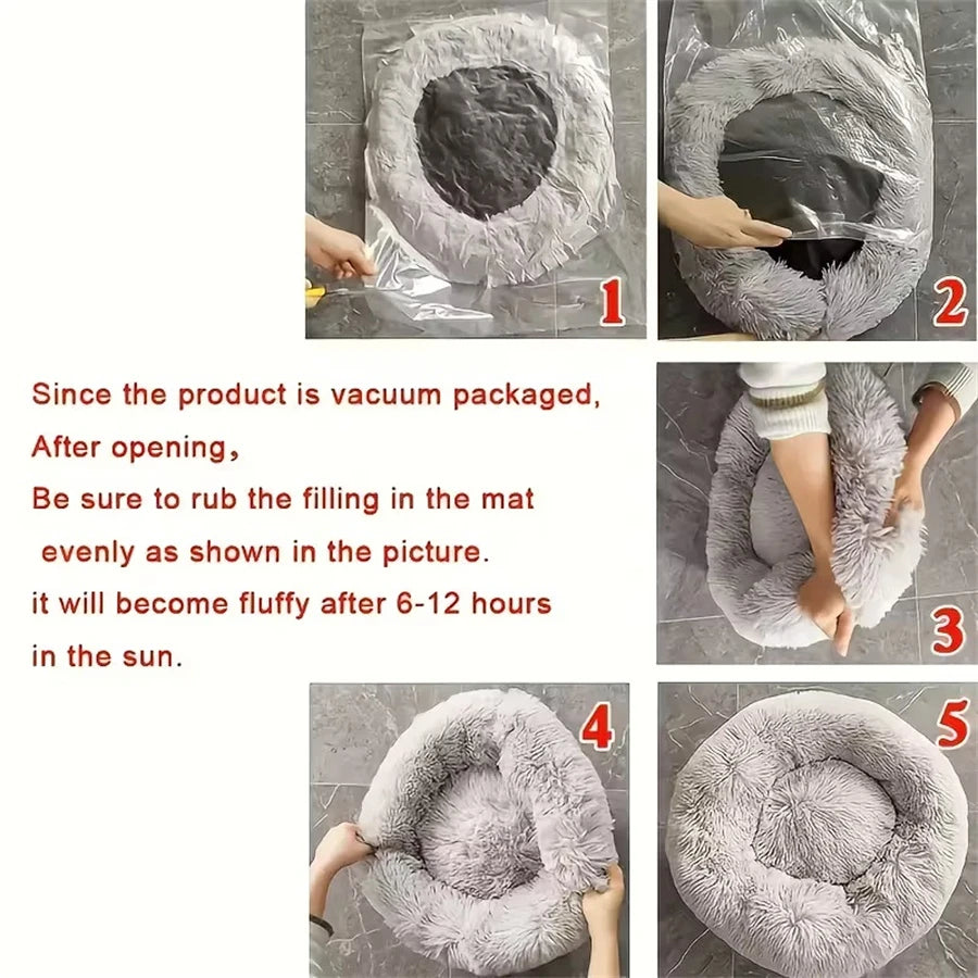 Calming Donut Bed – Anti-Stress & Deep Sleep ☁️💛