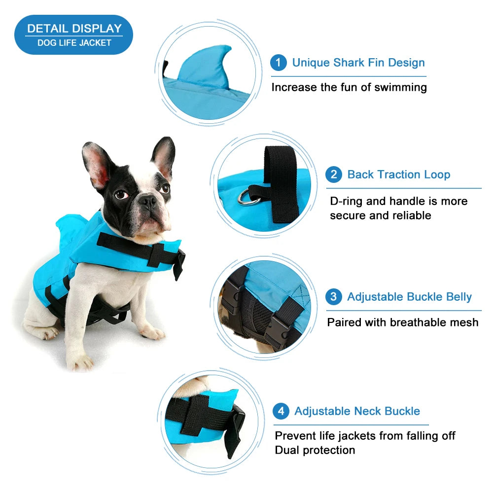 Shark Life Vest – Enhanced Buoyancy & Maximum Safety 🐶🦈🌊💛