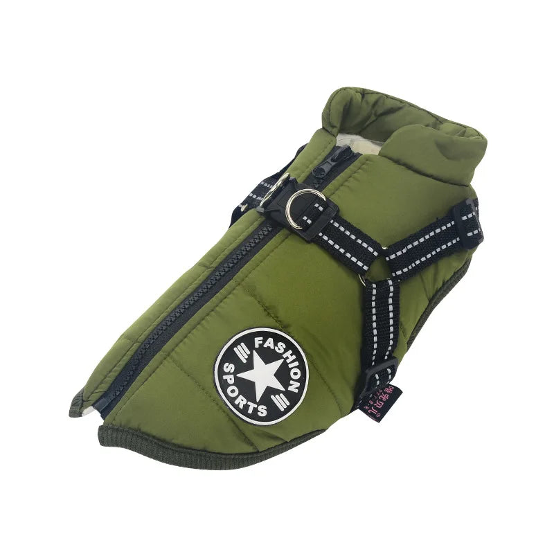 Waterproof Winter Dog Coat – Warmth & Protection with Integrated Harness