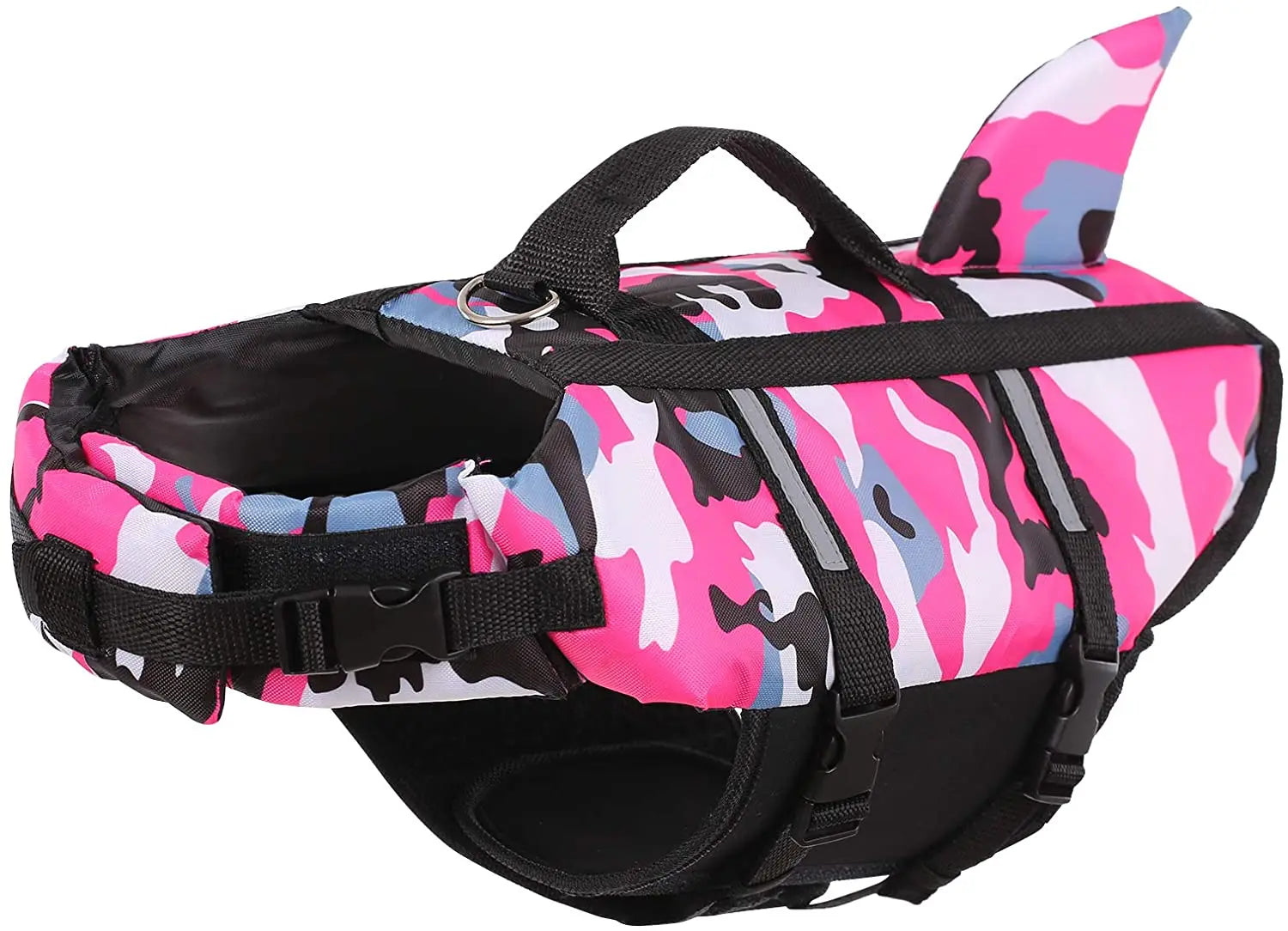 Camouflage & Shark Life Vest – Buoyancy & Summer Style 🐶🌊🦈💛