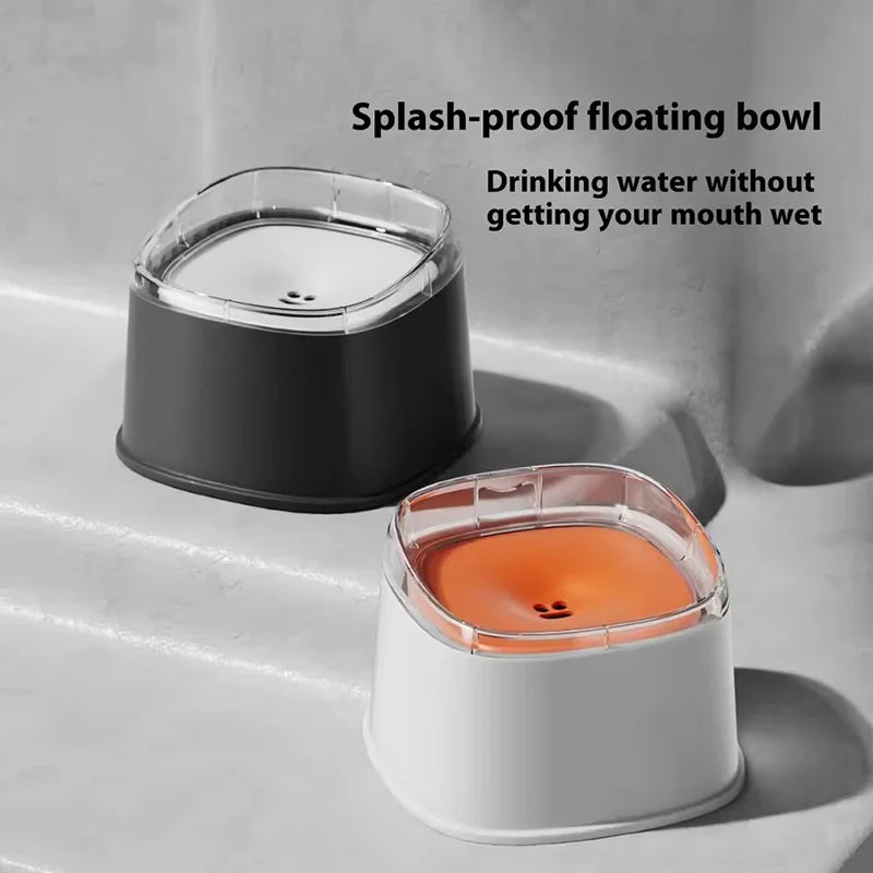 Bol d’Eau Flottant Anti-Éclaboussures 2L – Museau Sec & Maison Propre 🐶💛