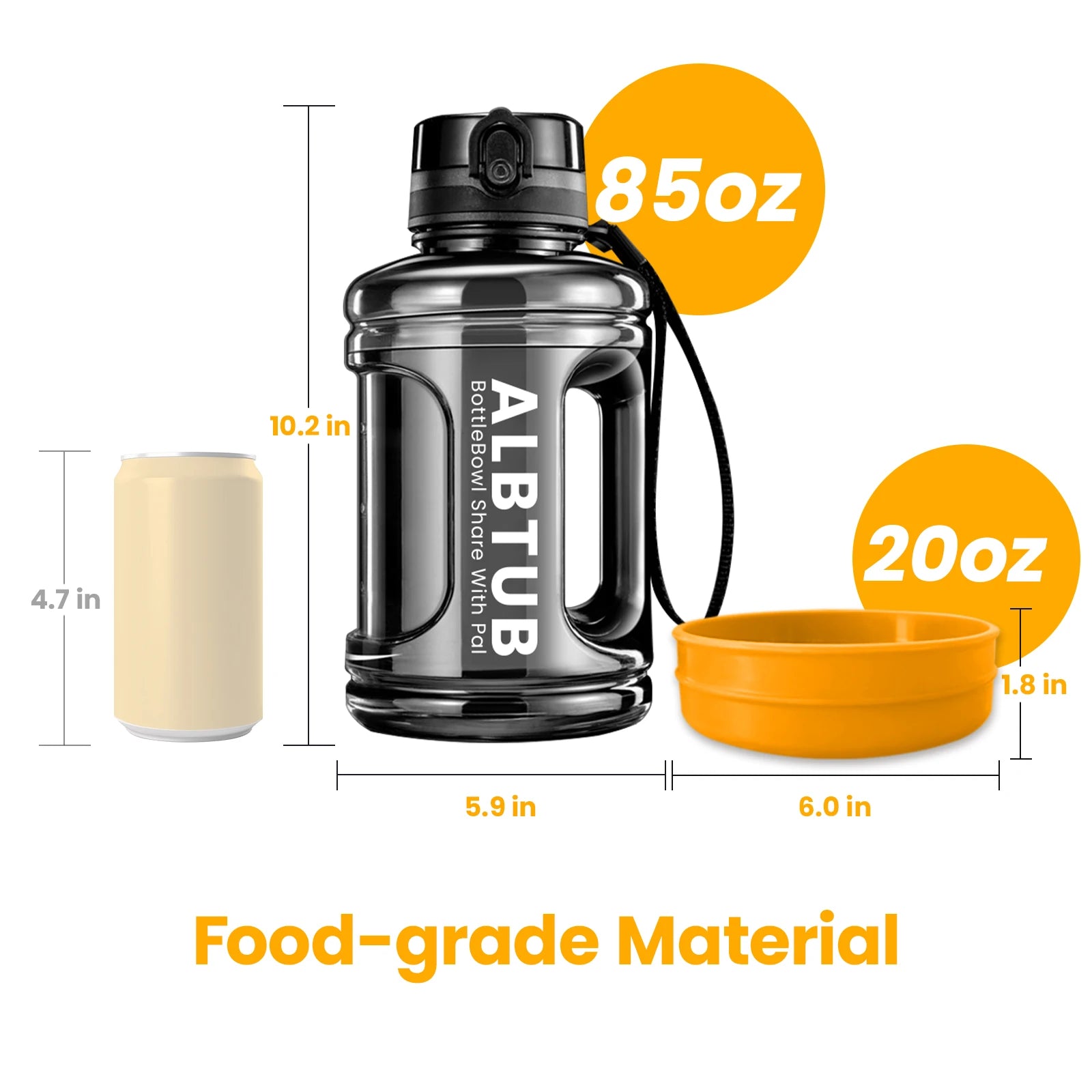 Large Capacity 2.5L Bottle – Long-Lasting Hydration 🐶💧