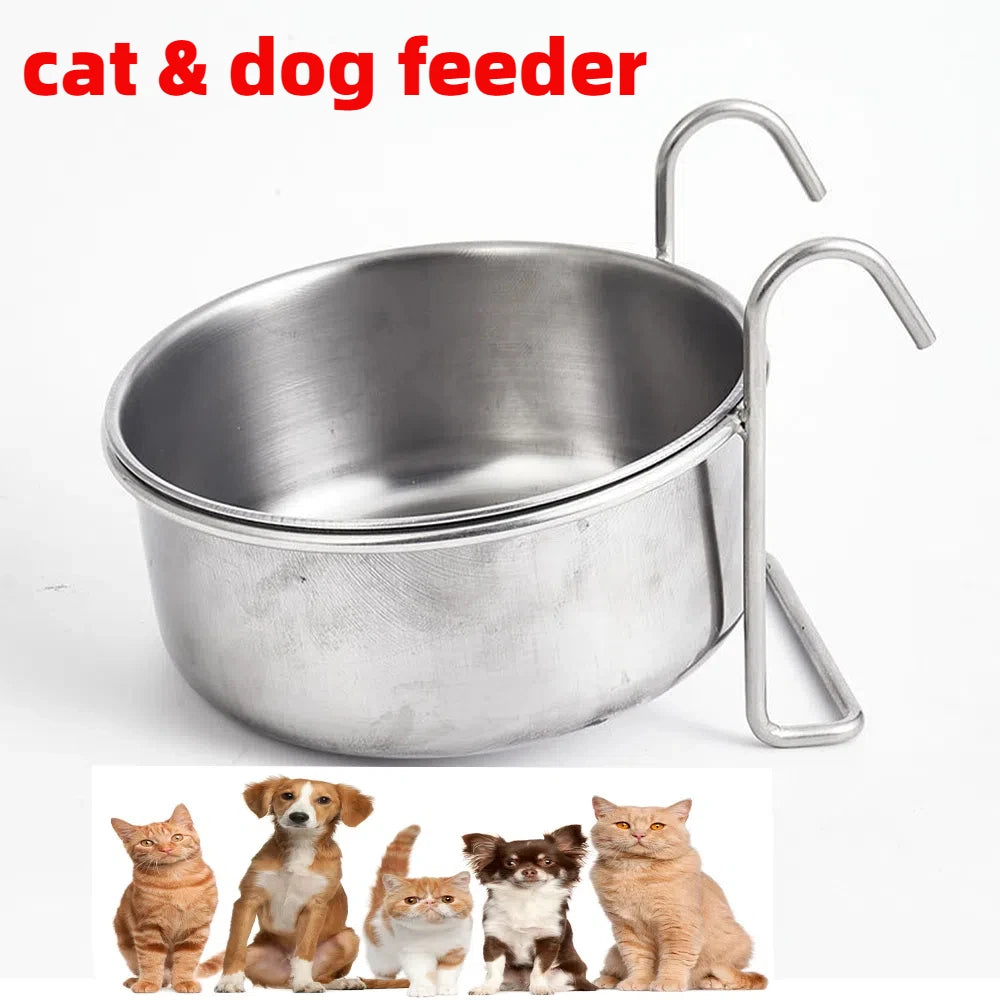 Bol Suspendu en Inox pour Cage – Fixation Solide & Repas Sans Renversement 🐾🥣