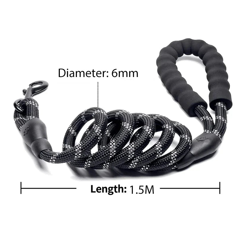 Ultra-Resistant Reflective Leash – Total Control & Safety 🐶💛