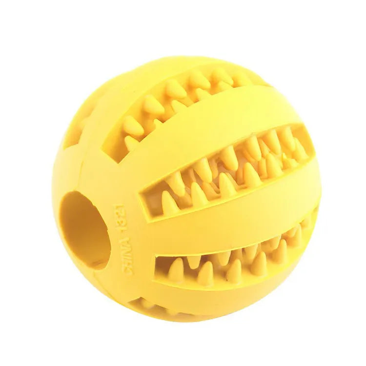 Comfort+ Stress Relief Ball for Dogs – Durable, Teeth Cleaning & Treat Dispenser 🐶🦷💛