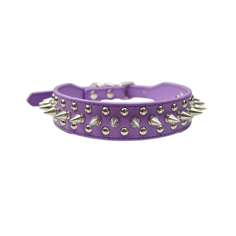 Punk Spiked Leather Collar – Rebel Style & Comfort 🐶💛