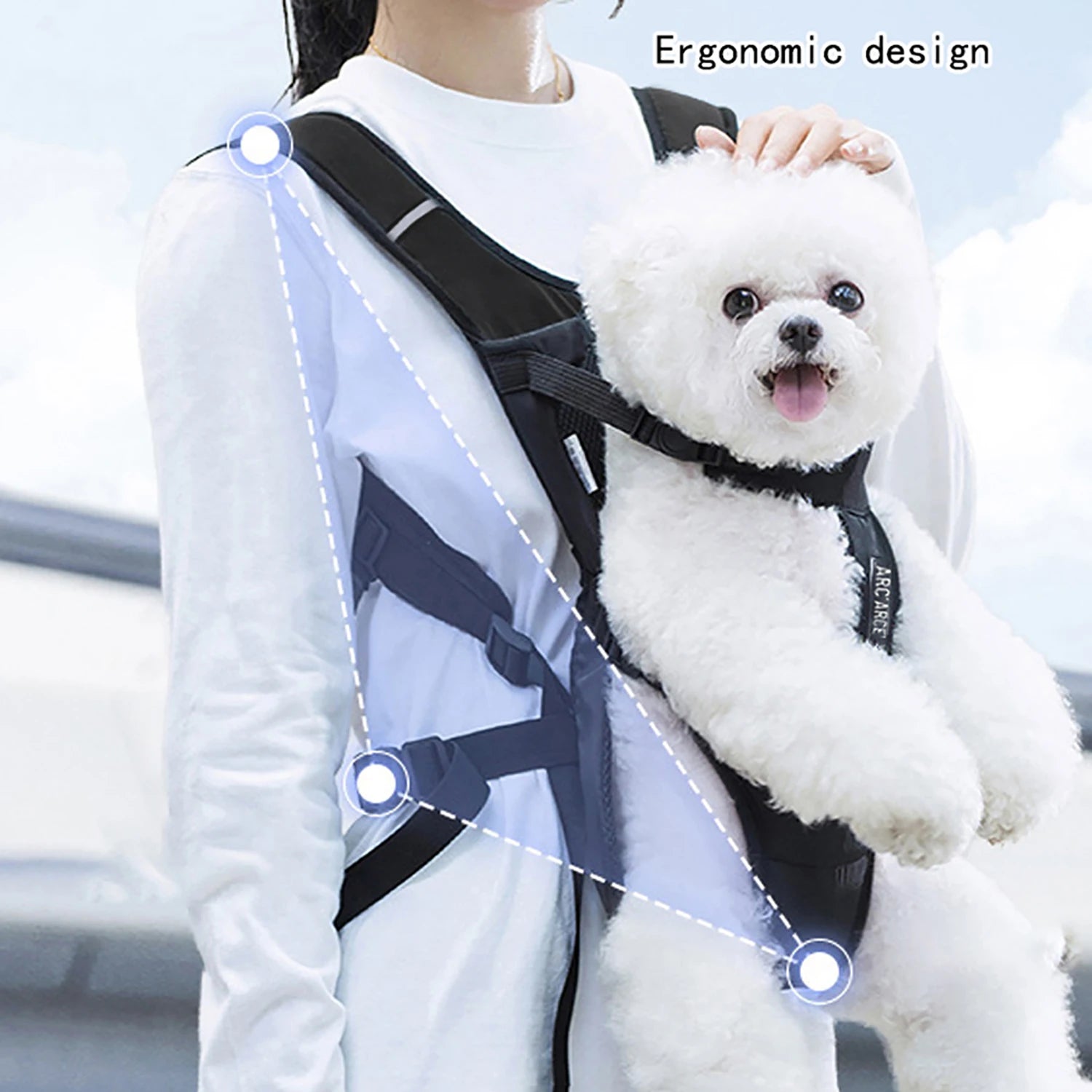 Confort+ Pet Carrier with Chest Strap – Safety & Total Freedom 🐶💛