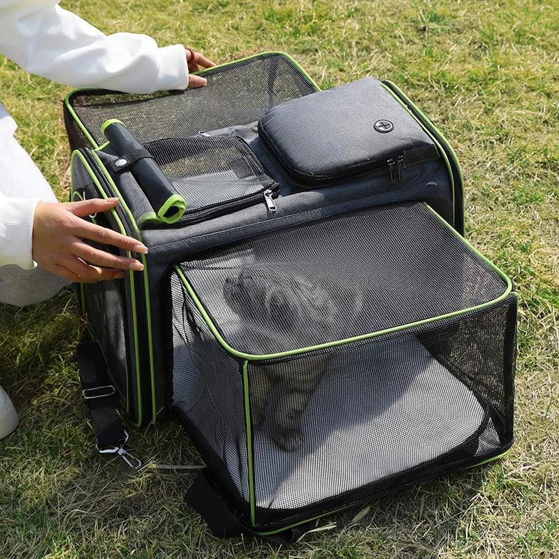 Sac Transport Extensible Crossbody – Confort & Liberté en Mouvement 🐶🐱💛