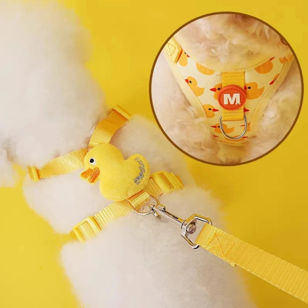 Cartoon Duck Harness – Cute Style & Breathable Comfort 🐥🐶💛