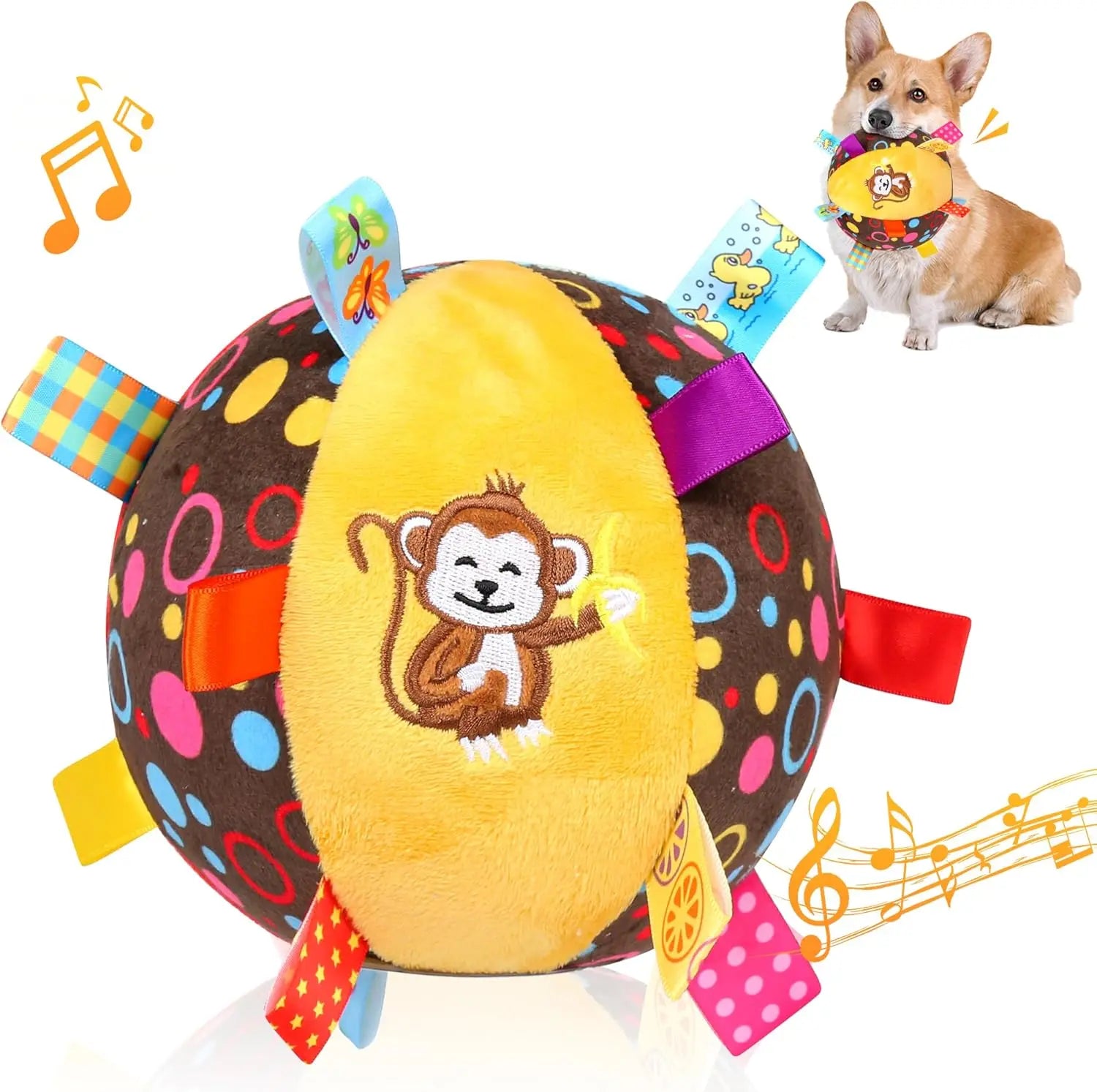 Soft Sound Ball – Interactive Play & Stimulation 🔔🐶💛