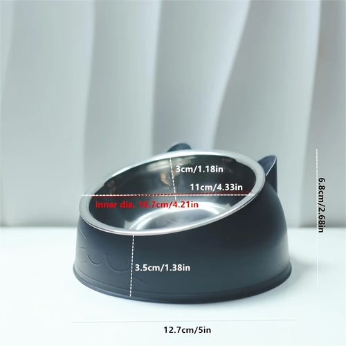 Bol Surélevé Incliné Oreilles Mignonnes – Confort & Protection du Cou 🐱💛