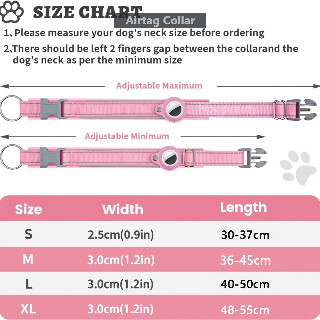 Reflective Secure AirTag Collar – Tracking & Total Protection 🐶💛