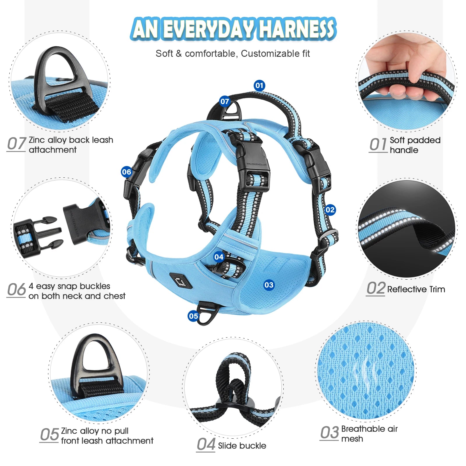 Anti-Pull Harness + 1.5 m Leash – Total Control & Comfort 🐶💛