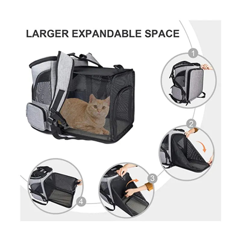 Comfort+ Expandable Bag – XL Space & Breathable Transport 🐶🐱💛