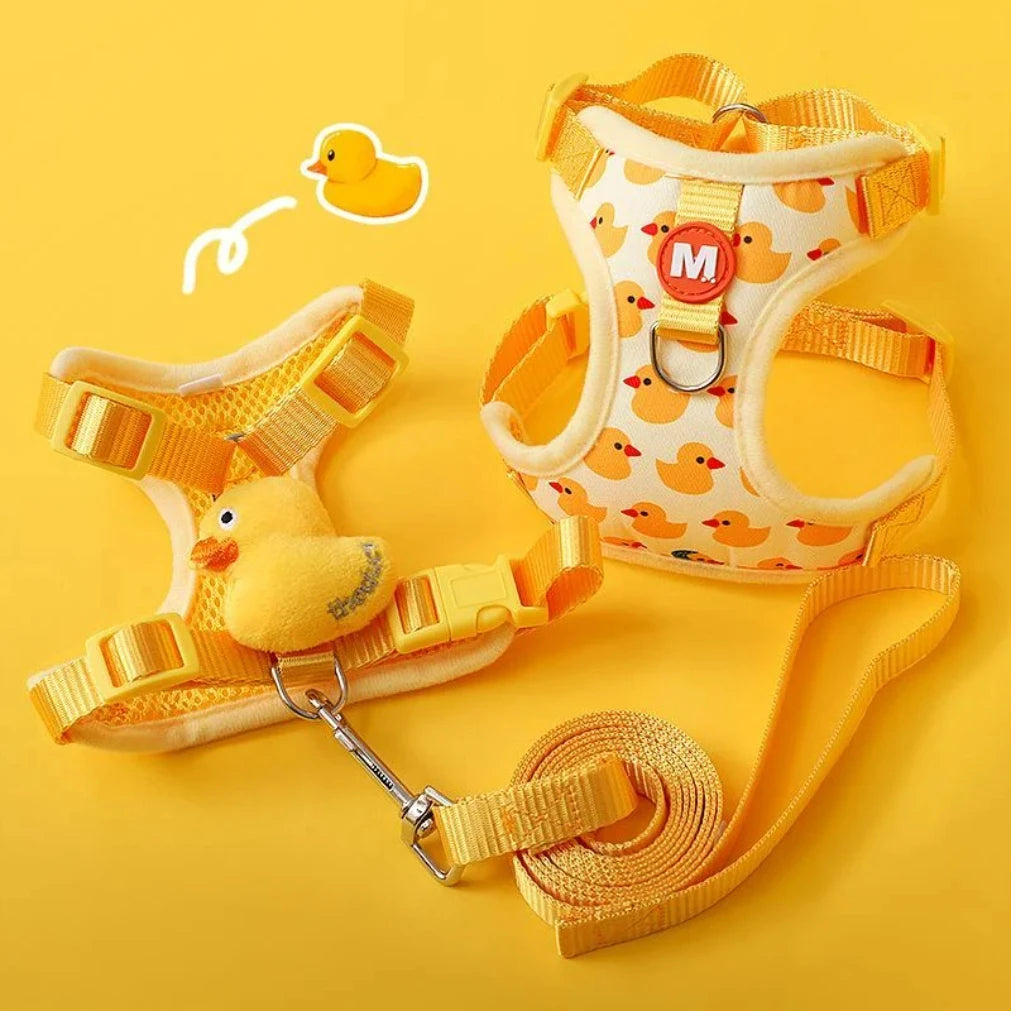 Cartoon Duck Harness – Cute Style & Breathable Comfort 🐥🐶💛