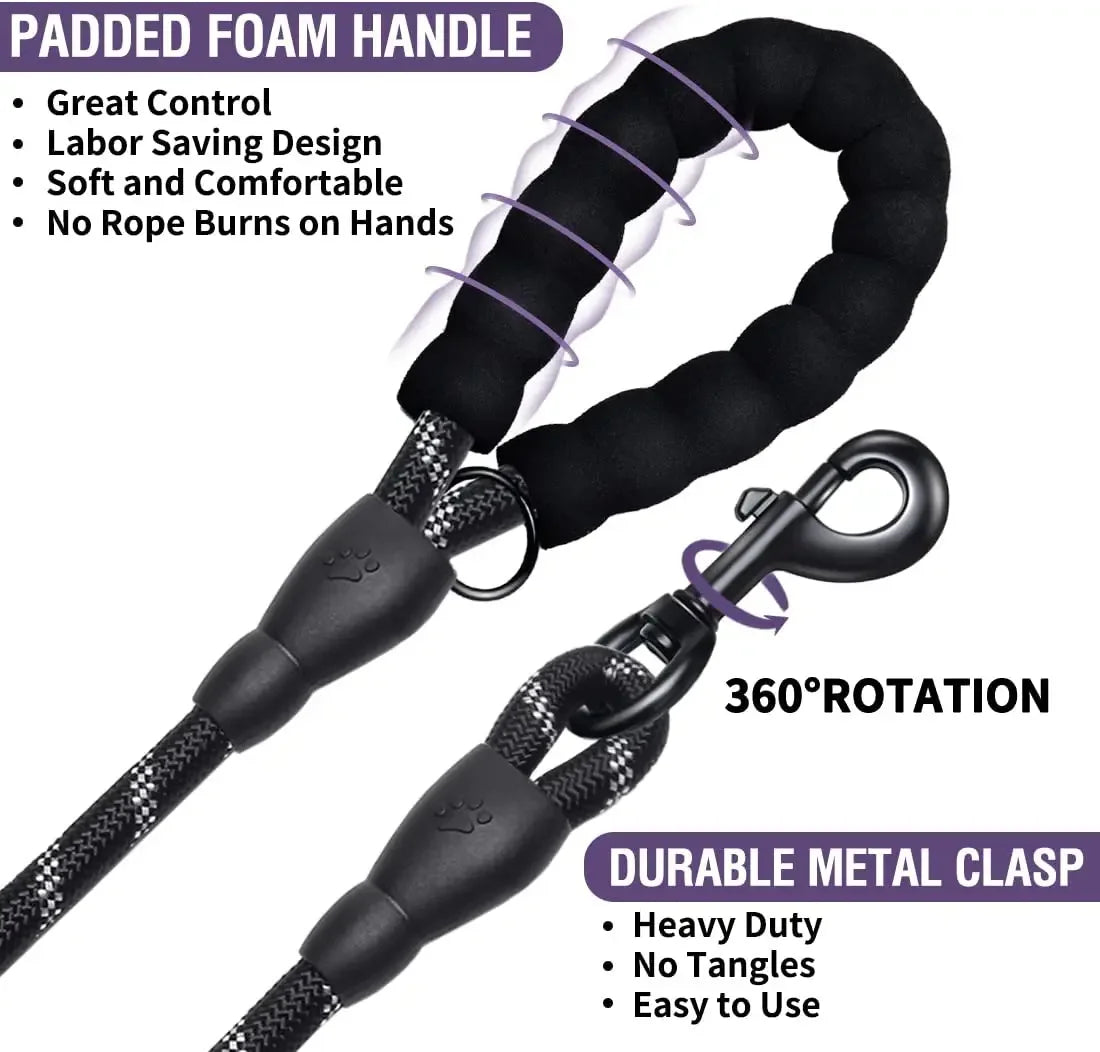 Ultra-Resistant Reflective Leash – Total Control & Safety 🐶💛