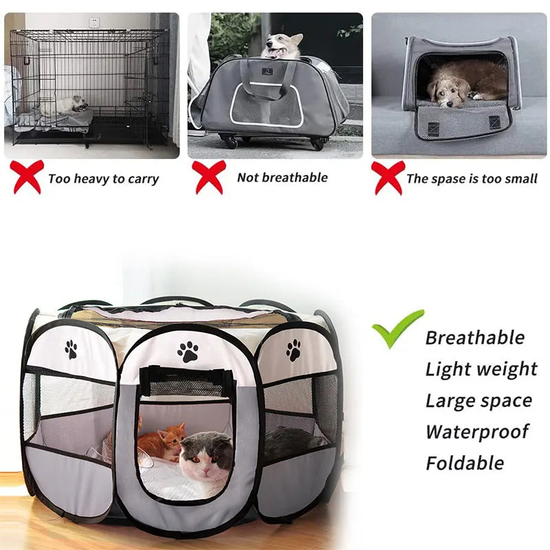 Foldable Tent for Dogs & Cats – Secure Space & Indoor/Outdoor Comfort