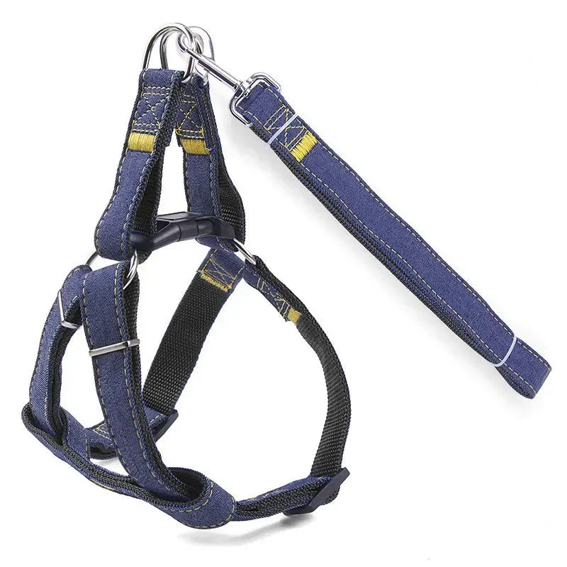 Ensemble Harnais Jean – Style Urbain & Confort 🐶👖💛