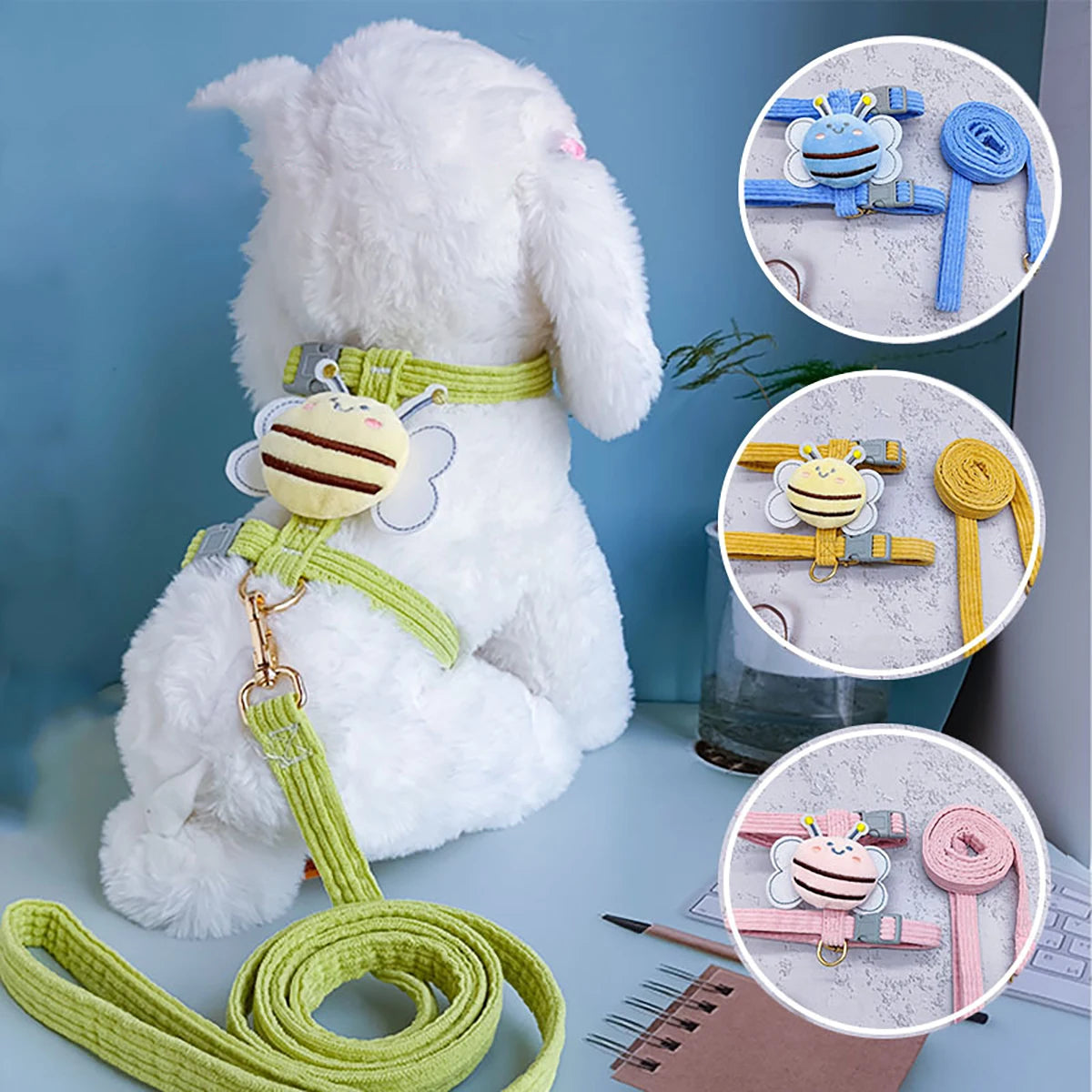 Secure Bee Harness + Leash – Ultra Cute & Anti-Escape 🐝🐶💛