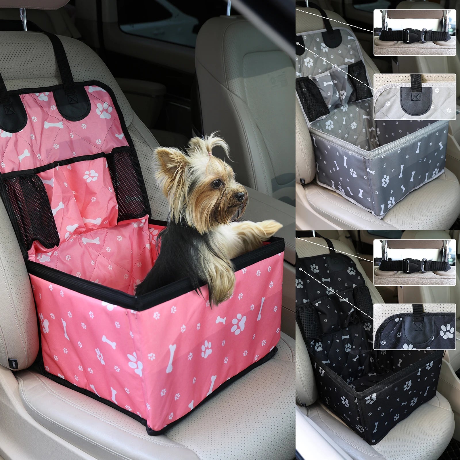 Comfort+ Car Seat for Dogs – Secure, Non-Slip & With Storage 🚗🐶💛