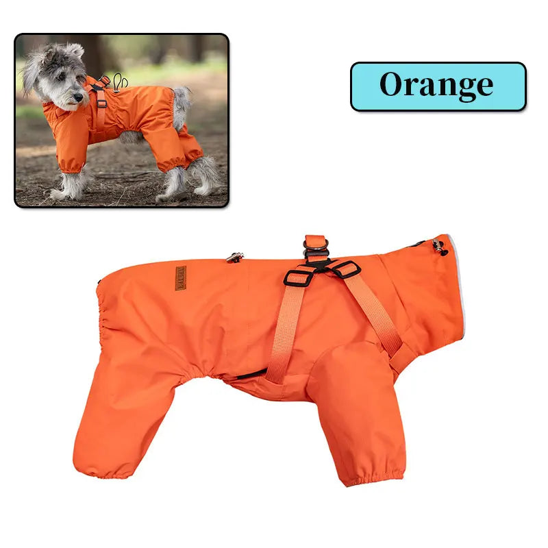 4-Legged Raincoat with Harness – Full Protection in the Rain 🌧️🐶💛