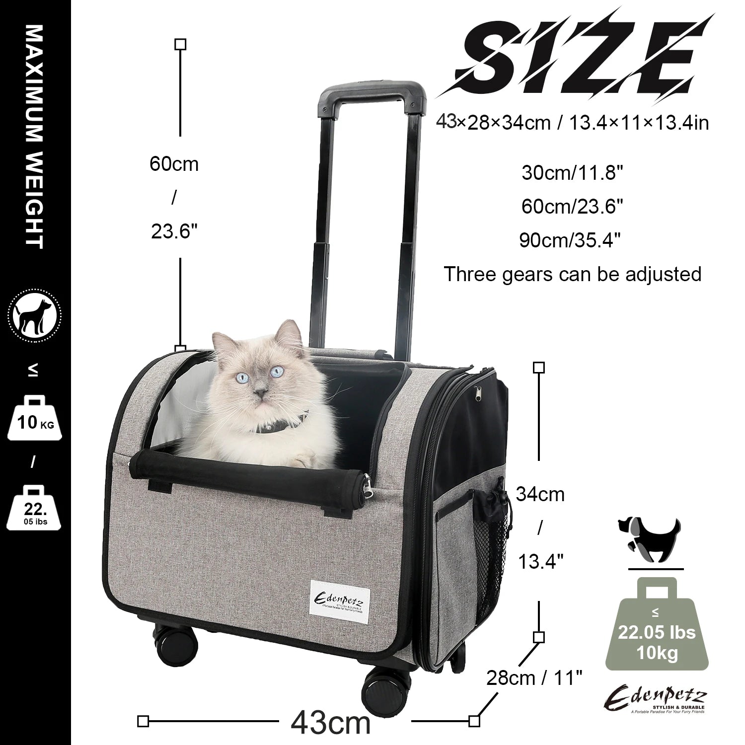 Rolling Pet Carrier – Comfort & Effortless Mobility 🐶🐱💛