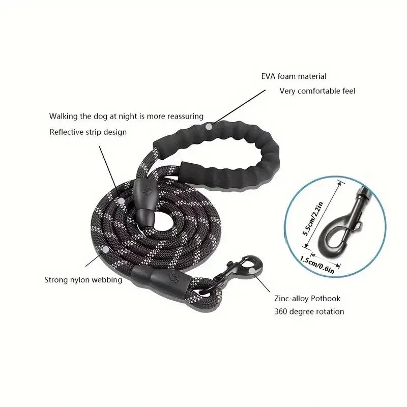 Ultra-Resistant Double Reflective Leash with Comfort Handle