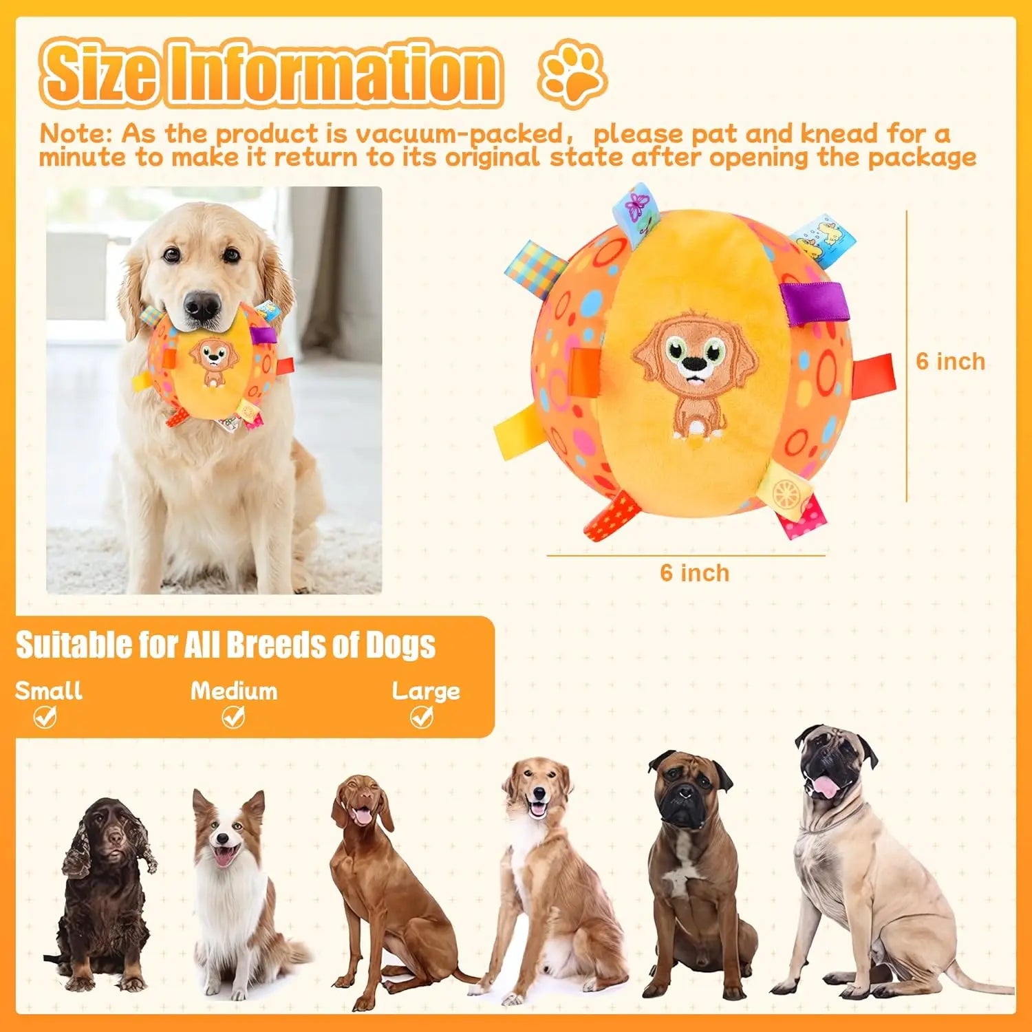 Soft Sound Ball – Interactive Play & Stimulation 🔔🐶💛