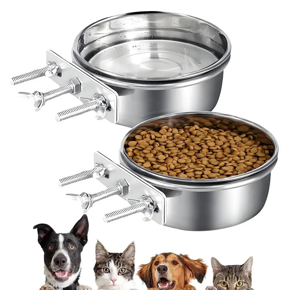 Bol Suspendu Anti-Mâchouillage – Acier Inoxydable & Repas Sans Dégâts 🐾🥣