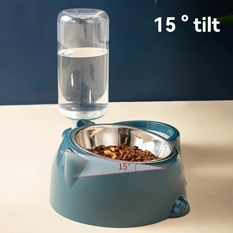 Distributeur Automatique Incliné – Nourriture & Eau Sans Électricité 🥣💧🐶💛