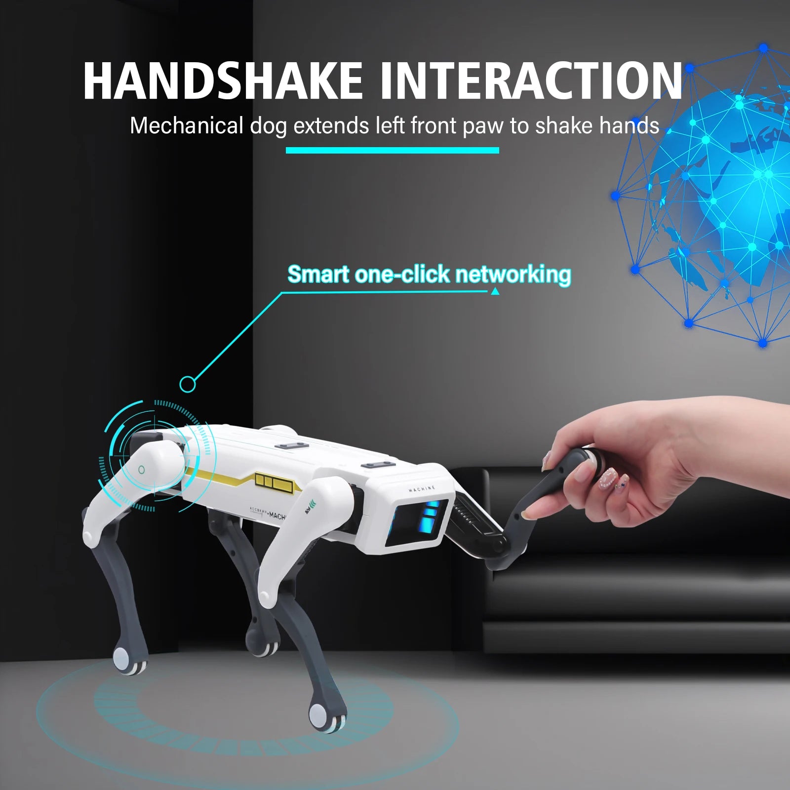 Chien Robot Intelligent – Contrôle Vocal, App & Jeux Interactifs 🎮✨