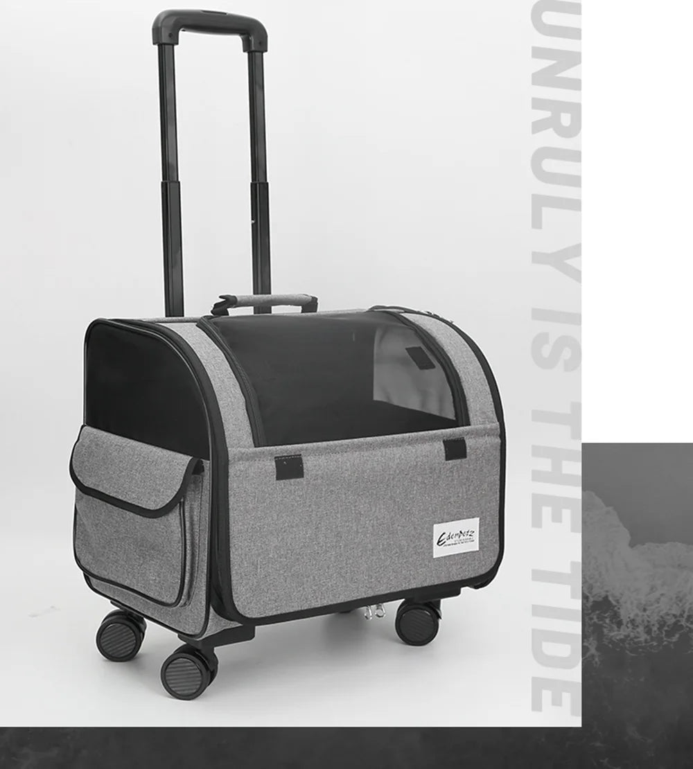 Trolley de Transport à Roulettes – Confort & Mobilité Sans Effort 🐶🐱💛