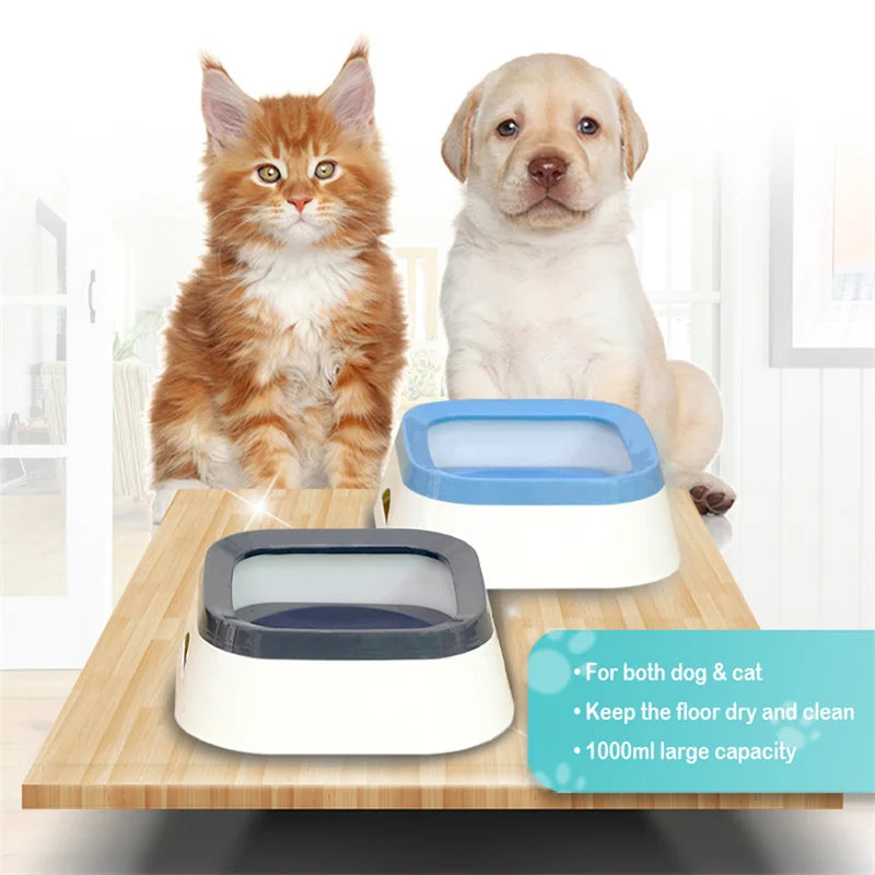 Bol d’Eau Anti-Éclaboussures 1L – Museau Sec & Zéro Dégâts 🐶💛