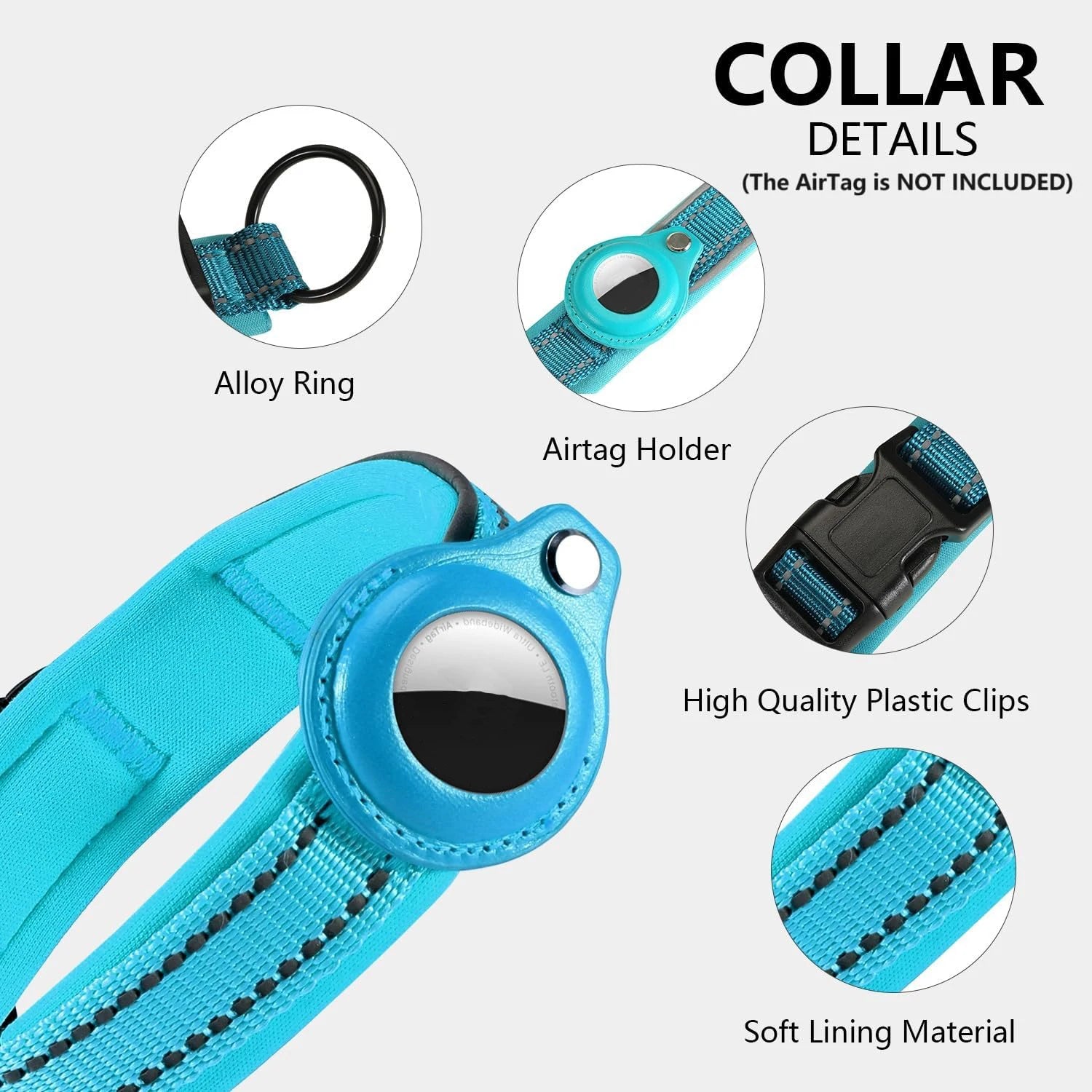 Reflective Secure AirTag Collar – Tracking & Total Protection 🐶💛