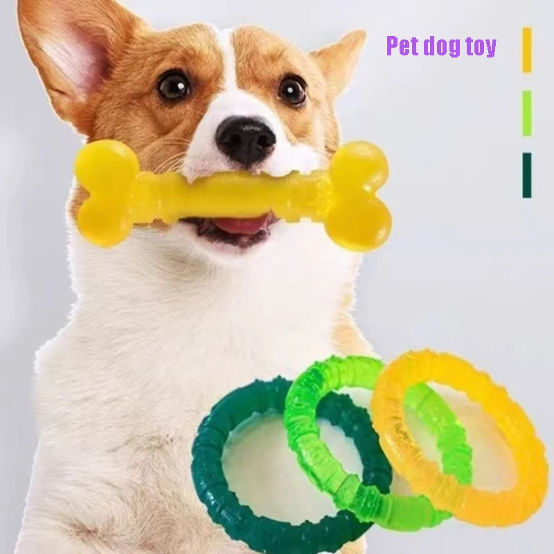 Duo Jouets Dentaires – Os & Anneau Anti-Ennui 🦴🔵🐶💛