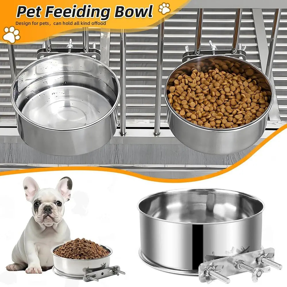 Bol Suspendu Anti-Mâchouillage – Acier Inoxydable & Repas Sans Dégâts 🐾🥣