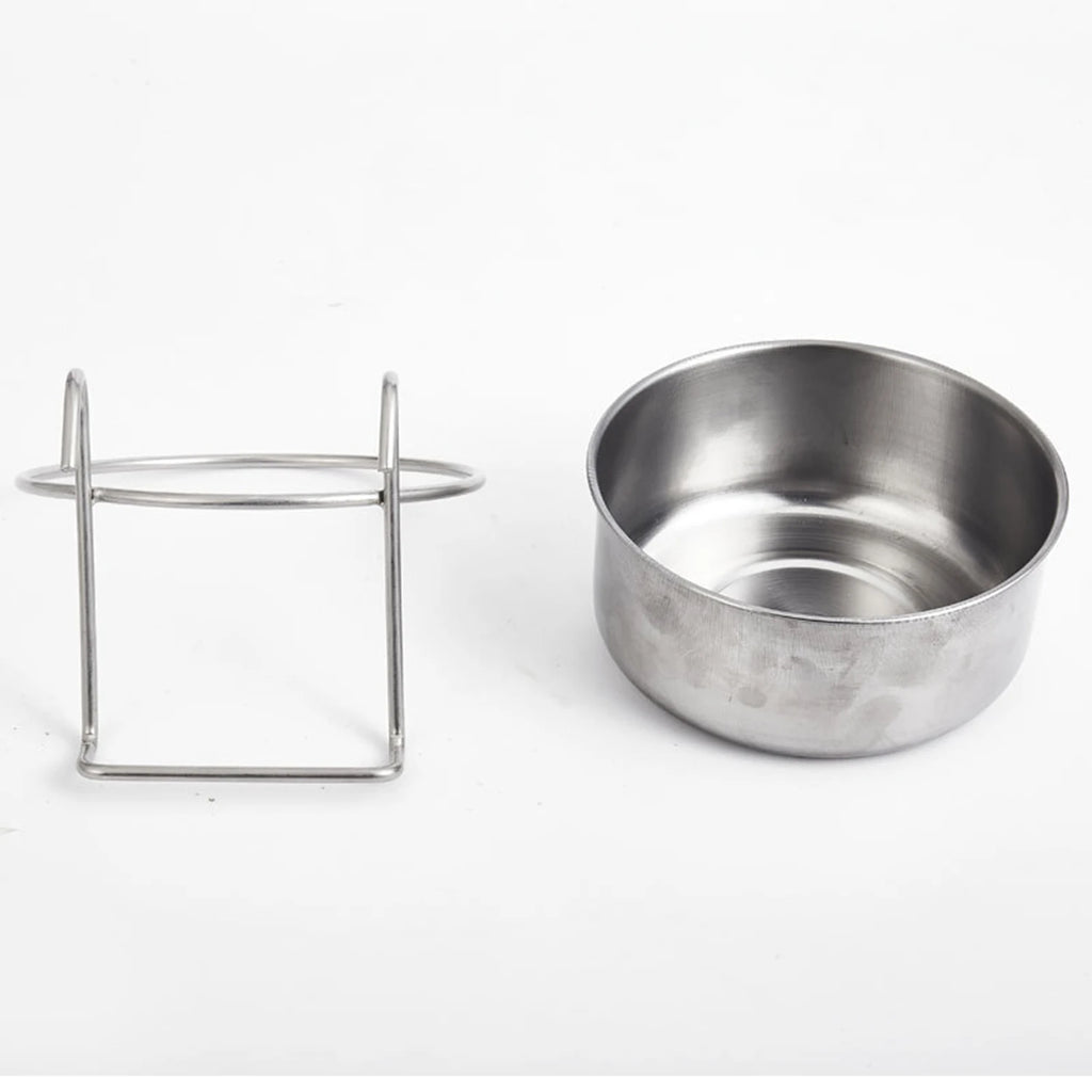 Bol Suspendu en Inox pour Cage – Fixation Solide & Repas Sans Renversement 🐾🥣
