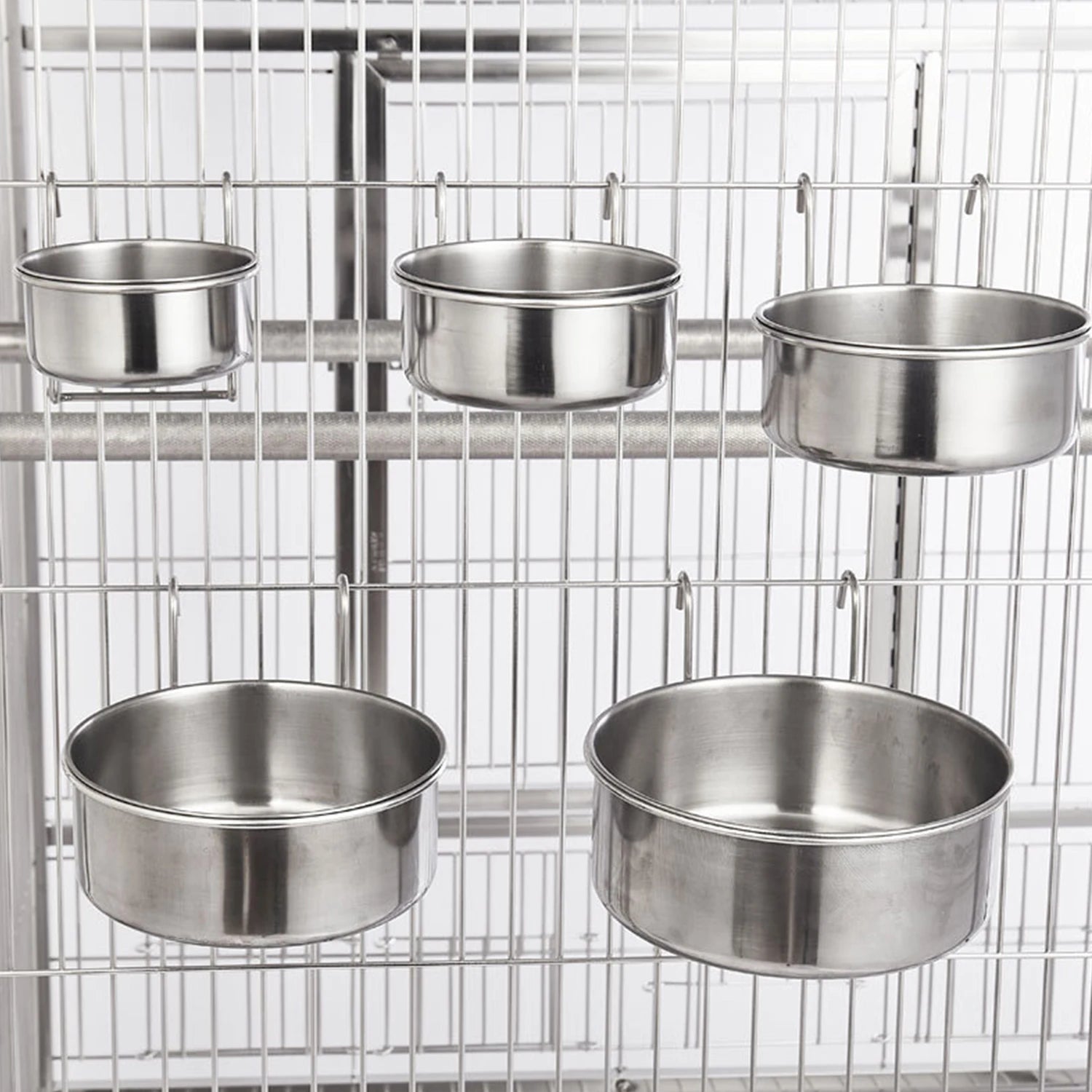 Bol Suspendu en Inox pour Cage – Fixation Solide & Repas Sans Renversement 🐾🥣