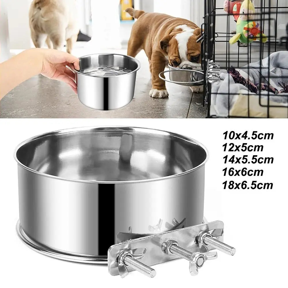 Bol Suspendu Anti-Mâchouillage – Acier Inoxydable & Repas Sans Dégâts 🐾🥣