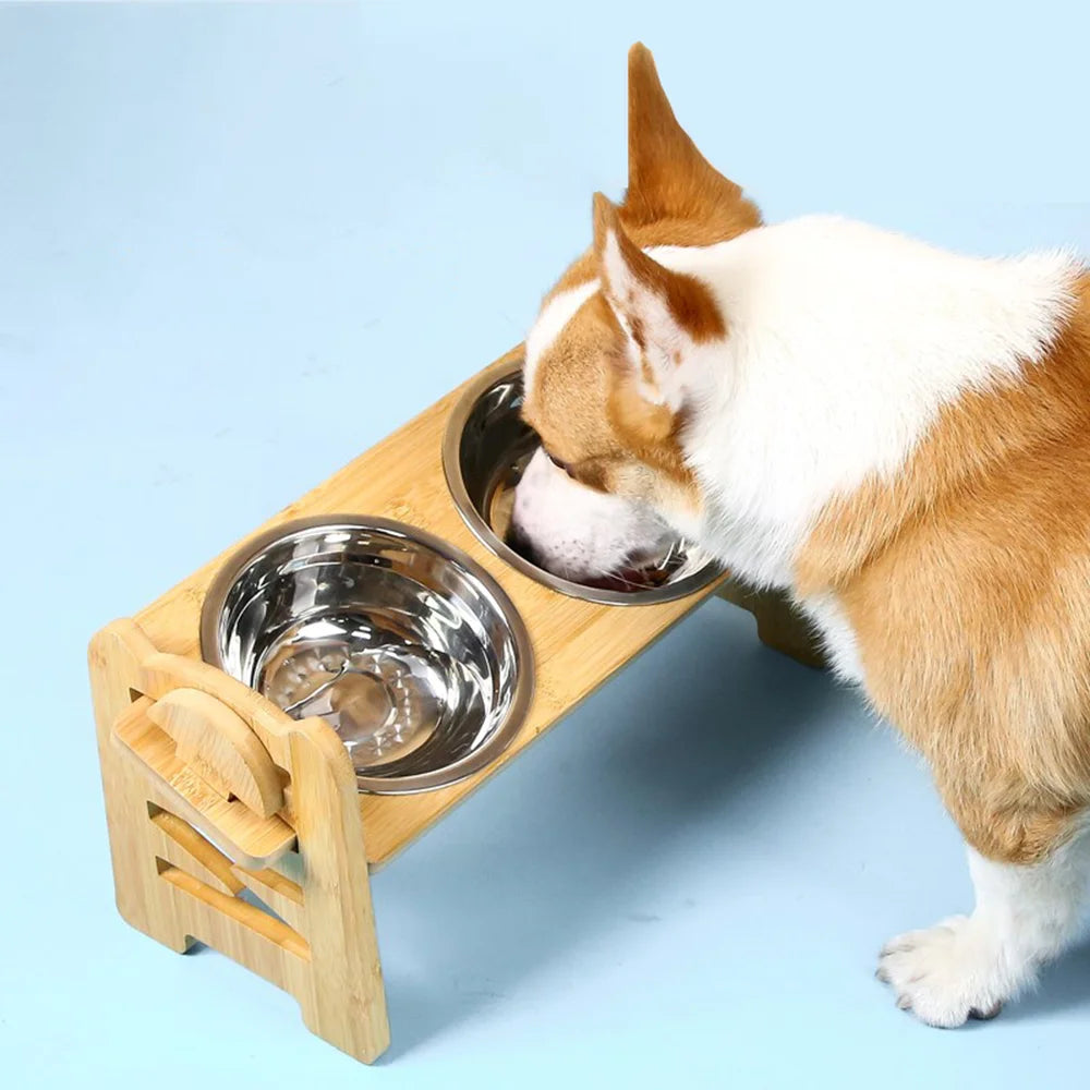 Support Surélevé Ajustable avec Bols Inox – Confort & Digestion Optimale 🐶💛